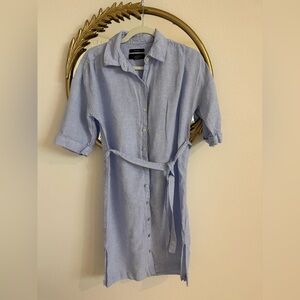 Light Blue Button-Up linen dress